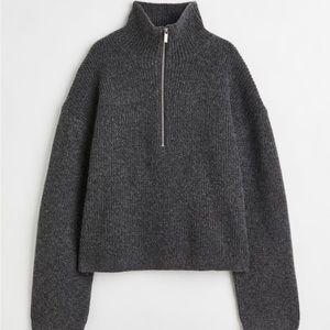 H&M rib knit quarter zip sweater
